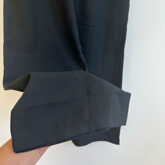 Black High Rise Elastic Back Straight Leg Boutique Trouser Pant Medium - Picture 3 of 8